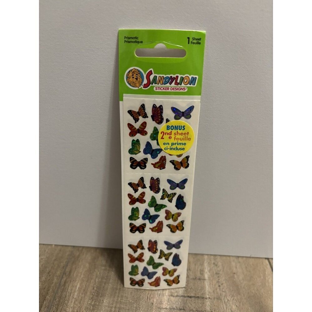 Vintage Sandylion Butterflies 2 Sheet Stickers Prismatic Colorful